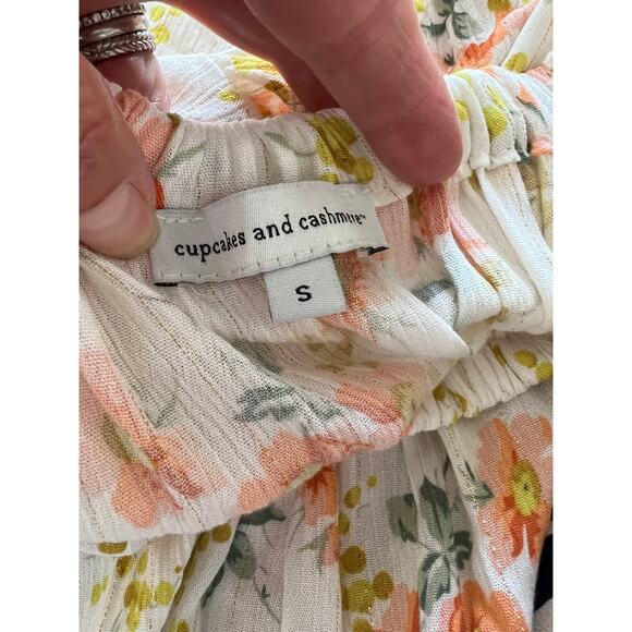 Cupcakes & Cashmere Floral Off the Shoulder Ruffle Resort Mini Dress S - Picture 7 of 9